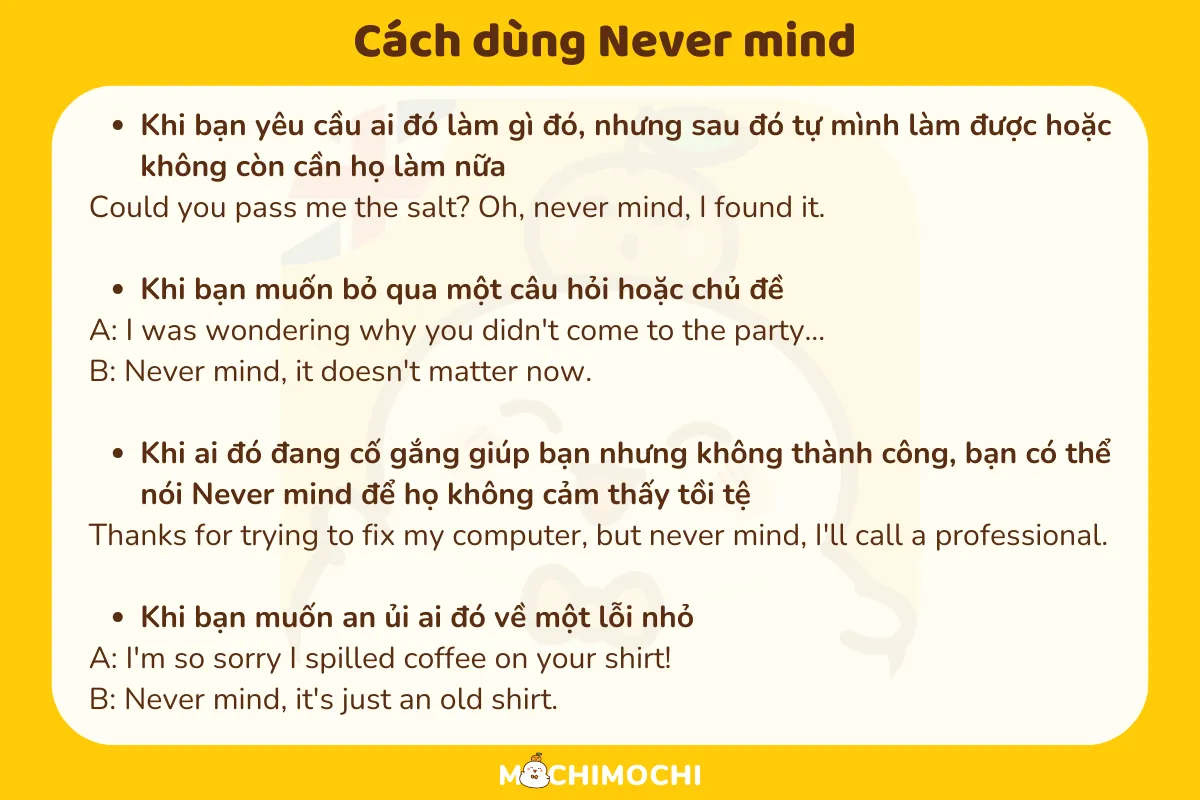 cách dùng never mind