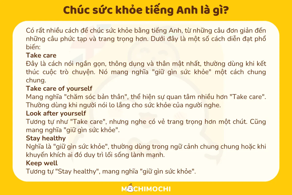 chúc sửa khỏe tiếng anh