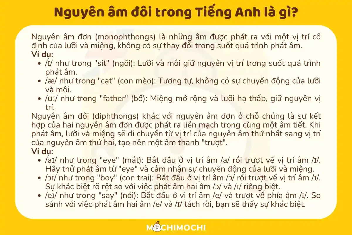 nguyên âm đôi trong tiếng Anh