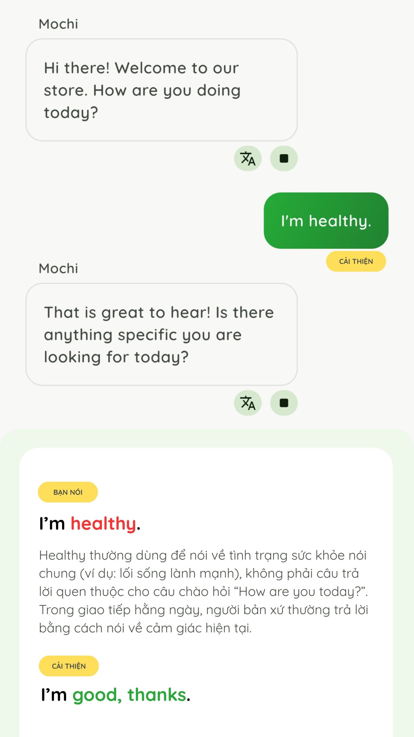 Mochitalk sửa lỗi